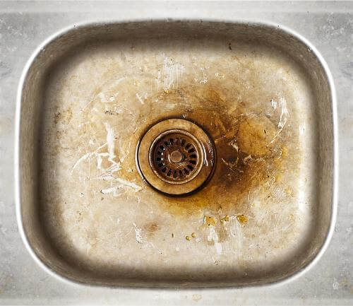 dirty sink can cause sewer gas to smell through out your house