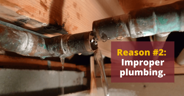 faulty plumbing can cause water damage in the ceiling 