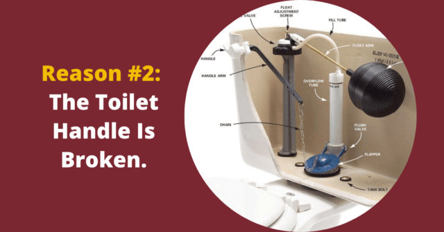 Your toilet won't flush because of the toilet handle is broken.