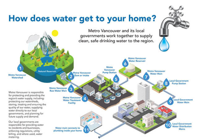 a infograph of where surrey water came from