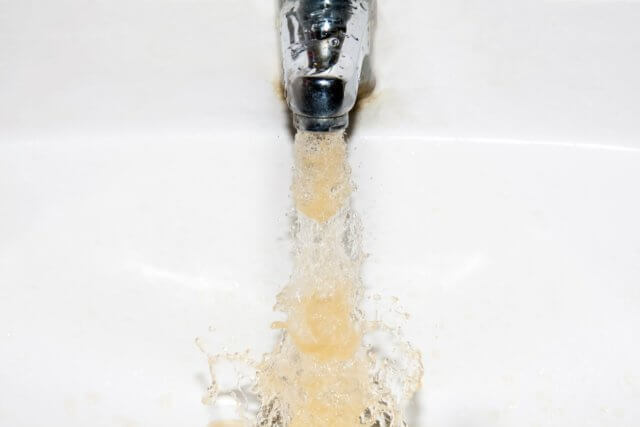 reddish or yellowish water from the faucet
