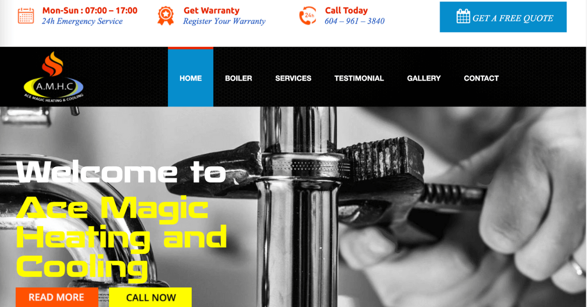 Ace Magic Heating and Cooling Website