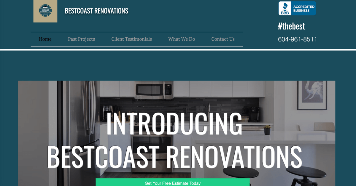 Bestcoast Renovations Website