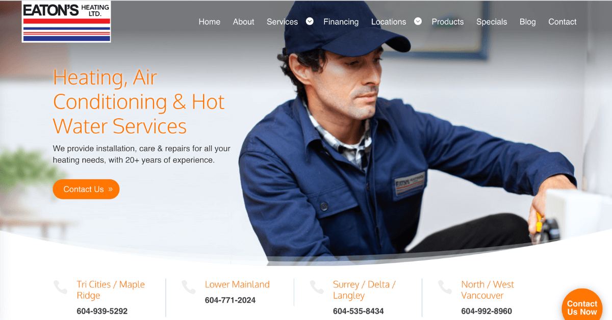 Eaton’s Heating Website