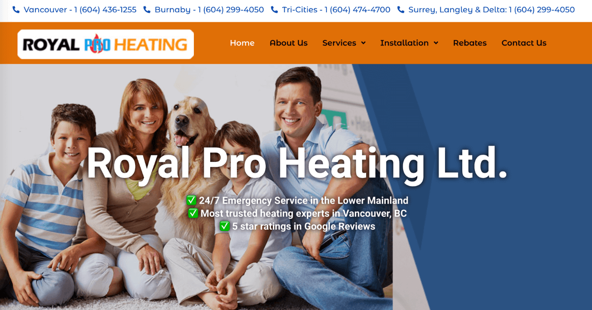 Royal Pro Heating Website